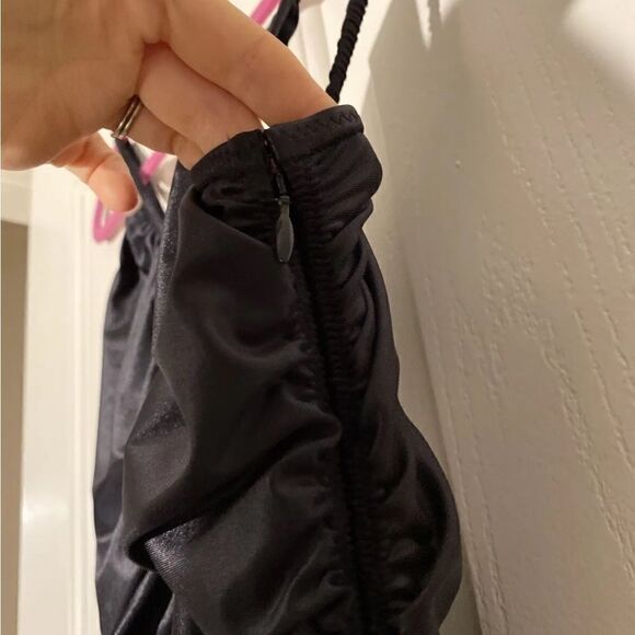 ALEXANDER WANG NWT Ruched Cami Slip Dress Black Size XL $450 - Picture 7 of 9